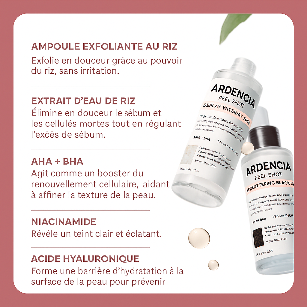 Duo d’Ampoules Exfoliantes au Riz par Ardencia
